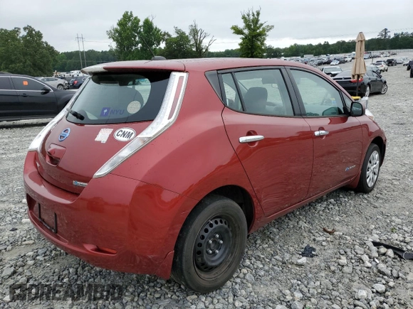 2015 Nissan LEAF SV with VIN 1N4AZ0CP9FC332115, listed as a Copart auction lot 57519363 with 26,964 mi miles. Bid and sale history available at carsss.com. Image 3.