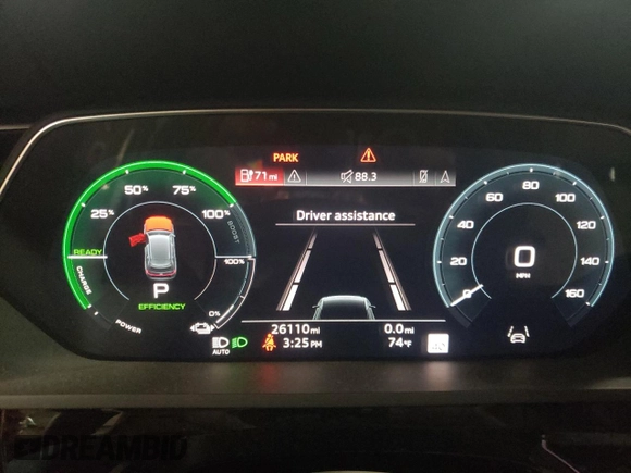 2021 Audi e-tron Prestige with VIN WA1VABGEXMB001869, listed as a Copart auction lot 52728573 with 26,110 mi miles and . Bid and sale history available at DreamBid. Image 9.
