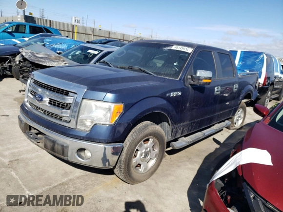 2014 Ford F-150 XL with VIN 1FTEW1CM0EKG49897, listed as a Copart auction lot 48245935 with 119,514 mi miles and Salvage Title. Bid and sale history available at carsss.com. Image 1.