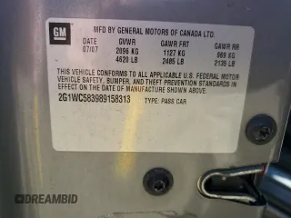 2008 Chevrolet Impala LT with VIN 2G1WC583989158313, listed as a Copart auction lot 48546645 with 176,787 mi miles and Salvage Title. Bid and sale history available at DreamBid. Image 12.