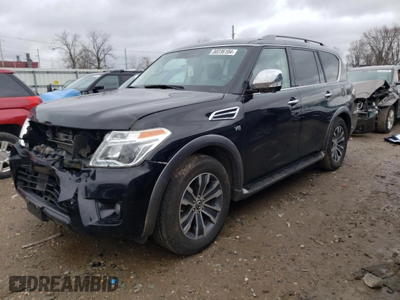2019 Nissan Armada SV with VIN JN8AY2NC0K9586598, listed as a Copart auction lot 80236104 with 93,313 mi miles and Clean Title. Bid and sale history available at carsss.com. Image 1.