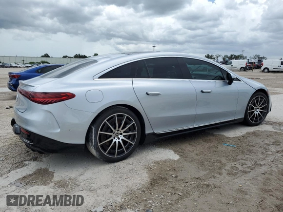 2022 Mercedes-Benz EQS with VIN W1KCG2DB7NA005218, listed as a Copart auction lot 70183614 with 0 mi miles and Salvage Title. Bid and sale history available at carsss.com. Image 3.