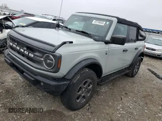 2021 Ford Bronco with VIN 1FMDE5BH9MLA96763, listed as a Copart auction lot 43749545 with 57,411 mi miles and Salvage Title. Bid and sale history available at carsss.com. Image 1.