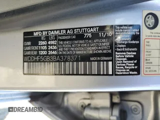 2011 Mercedes-Benz E 350 Luxury with VIN WDDHF5GB3BA378371, listed as a Copart auction lot 45514945 with Not Provided miles and Salvage Title. Bid and sale history available at DreamBid. Image 14.