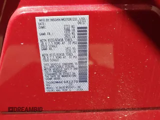 2017 Nissan Pathfinder SV with VIN 5N1DR2MM4HC681270, listed as a IAAI auction lot 41786327 with 61,724 mi miles. Bid and sale history available at carsss.com. Image 9.