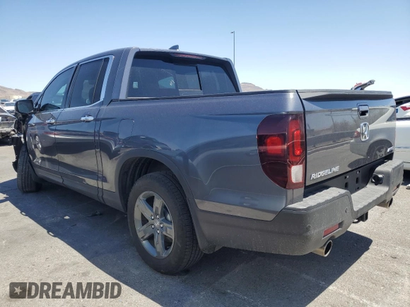 2022 Honda Ridgeline RTL-E with VIN 5FPYK3F73NB039135, listed as a Copart auction lot 60512115 with 27,348 mi miles and Salvage title. Bid and sale history available at DreamBid. Image 2.
