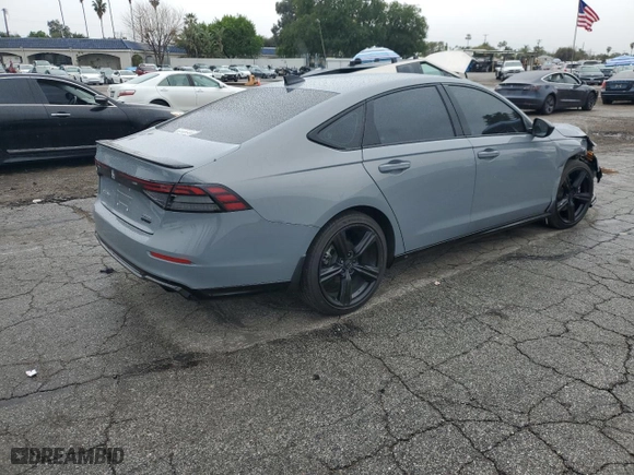 2023 Honda Accord Hybrid Sport-L with VIN 1HGCY2F75PA060626, listed as a Copart auction lot 48896255 with 23,500 mi miles and Salvage Title. Bid and sale history available at carsss.com. Image 3.