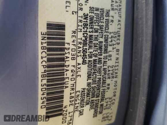 2011 Nissan Versa 1.8 S with VIN 3N1BC1CP9BL504540, listed as a Copart auction lot 69310634 with 75,726 mi miles and Salvage Title. Bid and sale history available at carsss.com. Image 13.