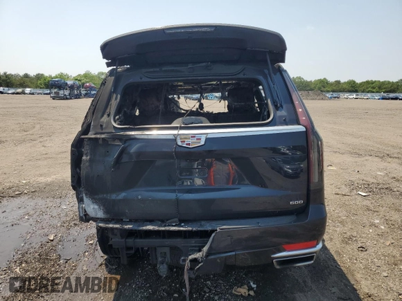 2023 Cadillac Escalade 4WD Premium Luxury with VIN 1GYS4BKL7PR384973, listed as a Copart auction lot 60155425 with Not provided miles and Salvage title. Bid and sale history available at DreamBid. Image 6.