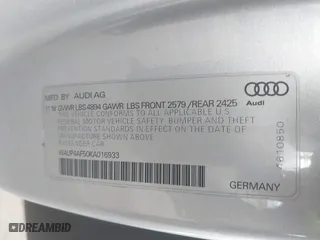 2019 Audi S5 Coupe Premium Plus with VIN WAUP4AF50KA016933, listed as a IAAI auction lot 41755604 with 50,219 mi miles. Bid and sale history available at carsss.com. Image 9.