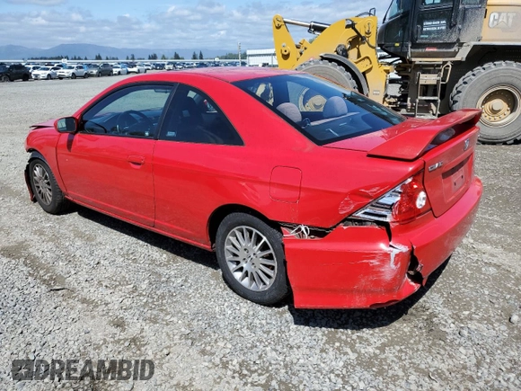 2005 Honda Civic Cpe EX with VIN 1HGEM229X5L017588, listed as a Copart auction lot 56369564 with 145,741 mi miles and Salvage Title. Bid and sale history available at carsss.com. Image 2.