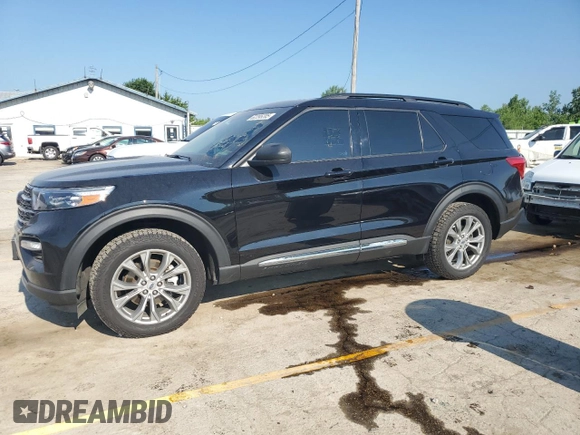 2023 Ford Explorer XLT with VIN 1FMSK8DH7PGB08372, listed as a Copart auction lot 62395205 with 63,257 mi miles and Salvage title. Bid and sale history available at DreamBid. Image 1.
