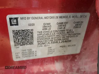 2020 Chevrolet Trax LT z VIN 3GNCJLSB8LL254659, wystawiony jako Copart lot #52303985 z przebiegiem 68 833 mil mil oraz Nie do naprawy. Historia ofert i sprzedaży dostępna na DreamBid. Obrazek 15.