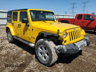 2015 Jeep Wrangler Unlimited Sahara with VIN 1C4HJWEG7FL593355, listed as a Copart auction lot 56784425 with 74,498 mi miles and Salvage title. Bid and sale history available at DreamBid. Image 4.