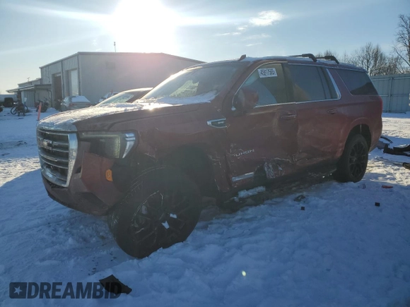2023 GMC Yukon XL SLT with VIN 1GKS2GKD3PR144843, listed as a Copart auction lot 45917565 with 25,779 mi miles and Clean Title. Bid and sale history available at carsss.com. Image 1.