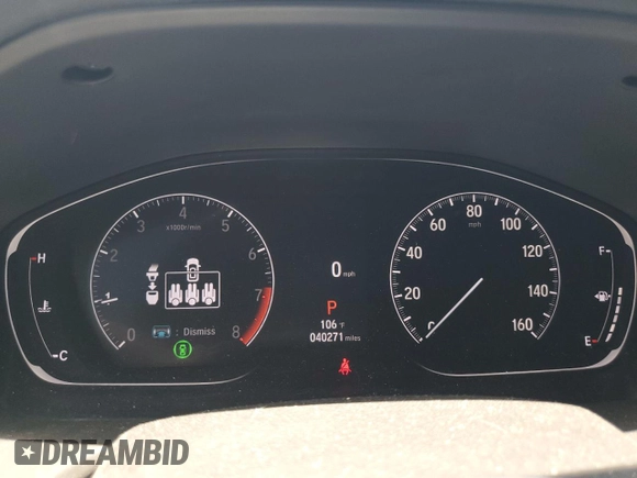 2021 Honda Accord Touring with VIN 1HGCV2F92MA021160, listed as a Copart auction lot 58254135 with 40,271 mi miles and Salvage title. Bid and sale history available at DreamBid. Image 9.