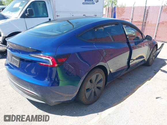 2024 Tesla Model 3 with VIN 5YJ3E1EA3RF758189, listed as a IAAI auction lot 41987653 with 9,423 mi miles. Bid and sale history available at carsss.com. Image 4.