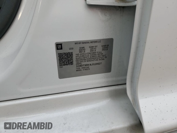 2020 Cadillac CT5 Premium Luxury with VIN 1G6DT5RK4L0120627, listed as a Copart auction lot 86663684 with 84,823 mi miles and Salvage Title. Bid and sale history available at DreamBid. Image 12.