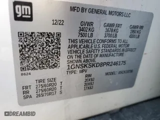 2023 Chevrolet Tahoe Premier with VIN 1GNSKSKD8PR246175, listed as a Copart auction lot 48263865 with 54,988 mi miles and Clean Title. Bid and sale history available at carsss.com. Image 14.