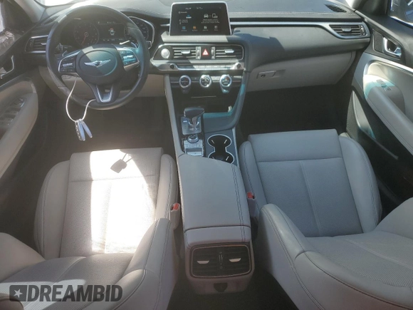 2020 Genesis G70 2.0T with VIN KMTG64LA2LU062426, listed as a Copart auction lot 57937265 with 45,255 mi miles and Salvage title. Bid and sale history available at DreamBid. Image 8.