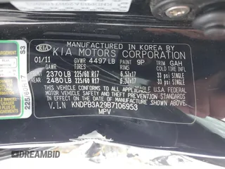 2011 Kia Sportage LX with VIN KNDPB3A29B7106953, listed as a Copart auction lot 87732745 with 187,776 mi miles and Salvage Title. Bid and sale history available at carsss.com. Image 14.