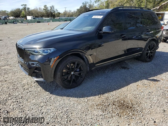 2021 BMW X7 M50i with VIN 5UXCX6C06M9G14044, listed as a Copart auction lot 46078775 with 49,938 mi miles and Salvage Title. Bid and sale history available at carsss.com. Image 1.