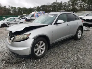2003 Infiniti FX o Options with VIN JNRAS08U23X103017, listed as a Copart auction lot 47698525 with 180,450 mi miles and Salvage title. Bid and sale history available at DreamBid. Image 1.