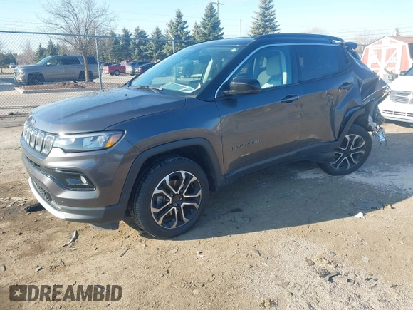 2022 Jeep Compass High Altitude with VIN 3C4NJDCB6NT197452, listed as a IAAI auction lot 41892361 with Not Provided miles and . Bid and sale history available at DreamBid. Image 2.