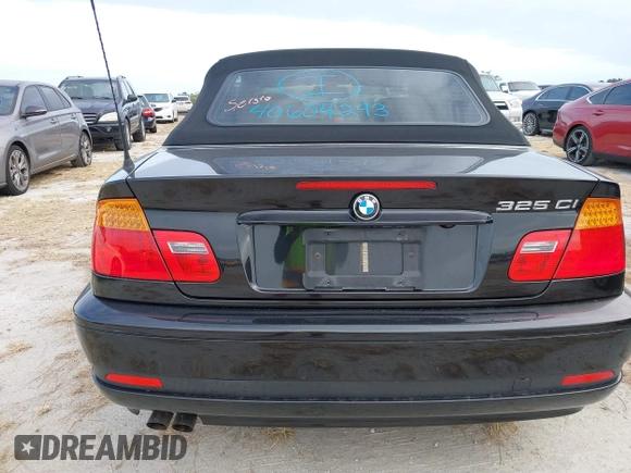 2004 BMW 3 Series 325Ci with VIN WBABW33414PL25483, listed as a IAAI auction lot 40604293 with 1 mi miles. Bid and sale history available at carsss.com. Image 16.