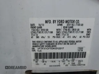 2013 Ford F-150 XL с VIN 1FTFX1CF7DKG12217, выставлен на аукционе Copart как лот 60884535 с пробегом 274 243 миль миль и Чистый • Clean title. История ставок и продаж доступна на DreamBid. Изображение 12.