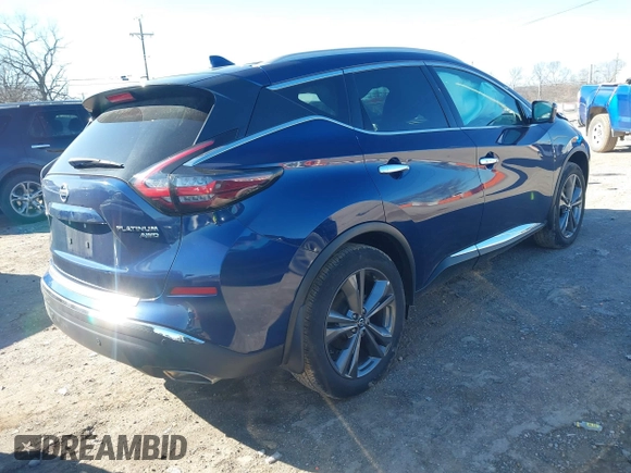 2020 Nissan Murano Platinum z VIN 5N1AZ2DS7LN142494, wystawiony jako IAAI lot #41747873 z przebiegiem 36 520 mil mil oraz . Historia ofert i sprzedaży dostępna na DreamBid. Obrazek 4.