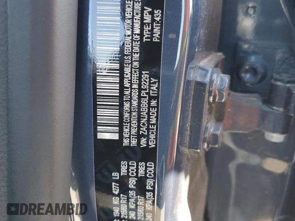 2020 Jeep Renegade Latitude with VIN ZACNJABB6LPL92291, listed as a Copart auction lot 50209375 with 46,651 mi miles and Salvage title. Bid and sale history available at DreamBid. Image 13.