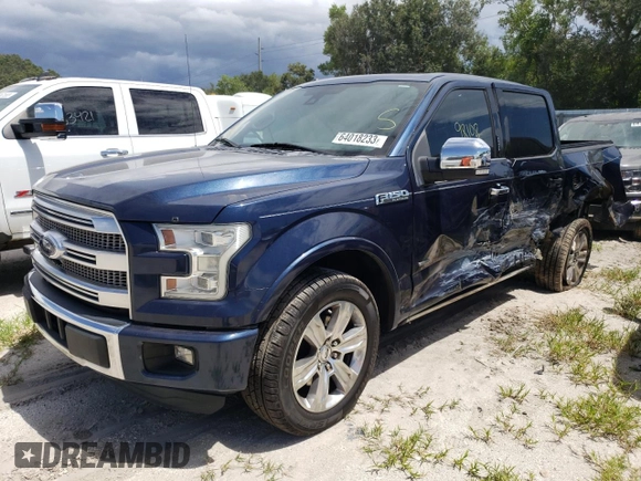 2015 Ford F-150 XL with VIN 1FTEW1CG2FFA50083, listed as a Copart auction lot 64018233 with 98,108 mi miles and Salvage Title. Bid and sale history available at carsss.com. Image 1.