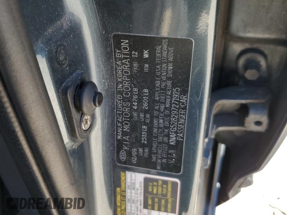 2009 Kia Rondo LX with VIN KNAFG528297271925, listed as a Copart auction lot 46342845 with 128,002 mi miles and Salvage Title. Bid and sale history available at carsss.com. Image 13.
