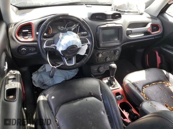 2018 Jeep Renegade Trailhawk with VIN ZACCJBCB0JPH15701, listed as a Copart auction lot 57450485 with Not provided miles and Salvage title. Bid and sale history available at DreamBid. Image 8.