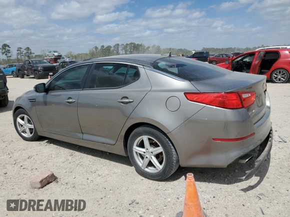 2015 Kia Optima LX with VIN 5XXGM4A77FG497139, listed as a Copart auction lot 49471235 with 163,492 mi miles and Salvage Title. Bid and sale history available at DreamBid. Image 2.