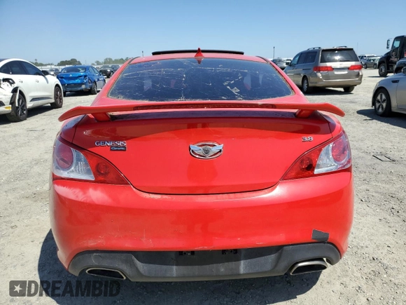2010 Hyundai Genesis Coupe with VIN KMHHU6KH1AU004657, listed as a Copart auction lot 55311195 with Not provided miles and Clean title. Bid and sale history available at DreamBid. Image 6.