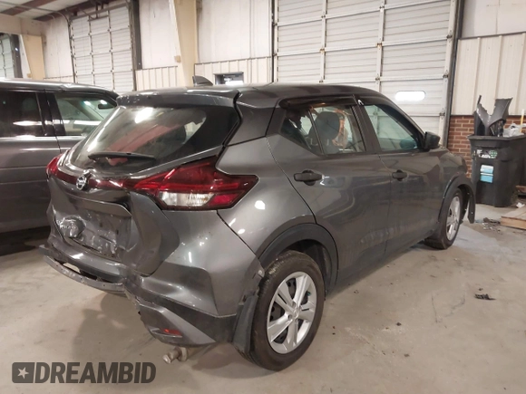 2021 Nissan Kicks S with VIN 3N1CP5BV1ML466739, listed as a IAAI auction lot 41628478 with 54,821 mi miles. Bid and sale history available at carsss.com. Image 4.