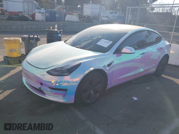 2021 Tesla Model 3 Long Range with VIN 5YJ3E1EB6MF053940, listed as a IAAI auction lot 41344978 with 38,544 mi miles and . Bid and sale history available at DreamBid. Image 19.