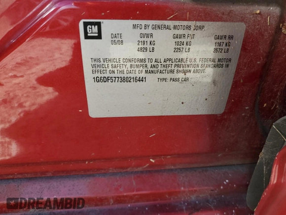 2008 Cadillac CTS RWD w/1SA with VIN 1G6DF577380216441, listed as a Copart auction lot 74511624 with 143,511 mi miles and Salvage Title. Bid and sale history available at carsss.com. Image 13.