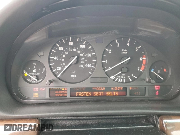 1997 BMW 7 Series 740il with VIN WBAGJ8320VDL44402, listed as a Copart auction lot 88988165 with 167,187 mi miles and Clean Title. Bid and sale history available at carsss.com. Image 9.
