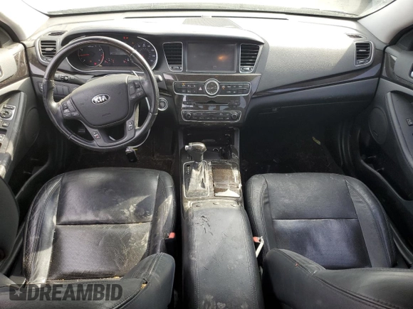 2014 Kia Cadenza Premium with VIN KNALN4D72E5142855, listed as a Copart auction lot 77654804 with 107,216 mi miles and Salvage Title. Bid and sale history available at carsss.com. Image 8.