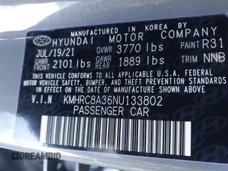 2022 Hyundai Venue Limited with VIN KMHRC8A36NU133802, listed as a IAAI auction lot 41496145 with 15,536 mi miles and . Bid and sale history available at DreamBid. Image 9.