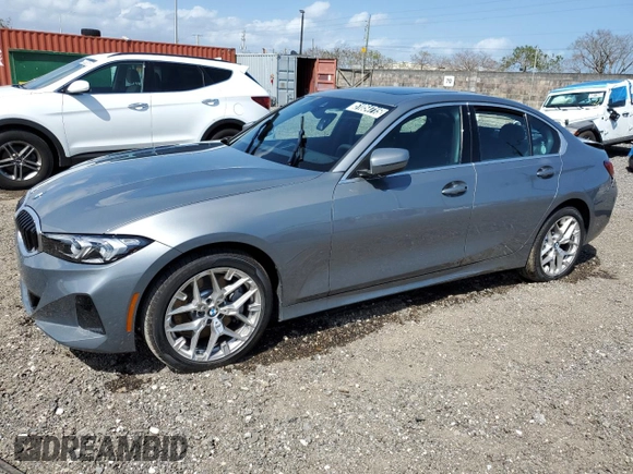2025 BMW 3 Series 330i with VIN 3MW69CW05S8F32987, listed as a Copart auction lot 51054715 with 1,613 mi miles and Clean Title. Bid and sale history available at carsss.com. Image 1.