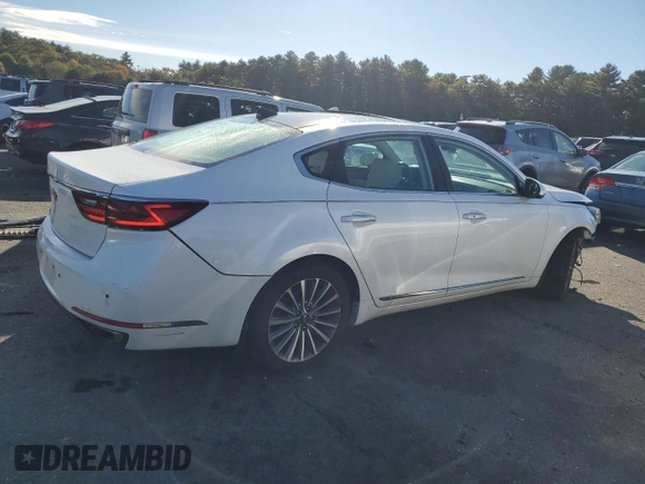 2017 Kia Cadenza Premium with VIN KNALC4J11H5073294, listed as a Copart auction lot 75508654 with 109,066 mi miles and Salvage Title. Bid and sale history available at carsss.com. Image 3.