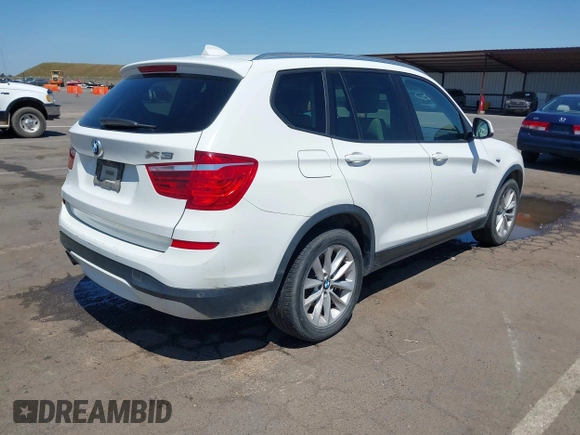 2015 BMW X3 xDrive28i with VIN 5UXWX9C52F0D56266, listed as a IAAI auction lot 42064154 with 52,233 mi miles. Bid and sale history available at carsss.com. Image 4.