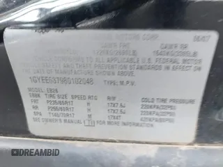 2008 Cadillac SRX AWD with VIN 1GYEE637980102048, listed as a IAAI auction lot 41848643 with 152,462 mi miles. Bid and sale history available at carsss.com. Image 9.
