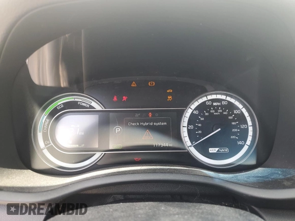 2017 Kia Niro LX with VIN KNDCB3LC4H5050204, listed as a Copart auction lot 52594065 with 117,344 mi miles and Clean Title. Bid and sale history available at carsss.com. Image 9.
