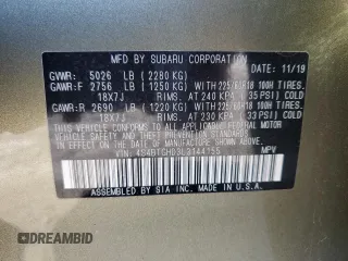 2020 Subaru Outback with VIN 4S4BTGHD3L3144155, listed as a Copart auction lot 86255994 with 44,719 mi miles and Salvage title. Bid and sale history available at DreamBid. Image 12.
