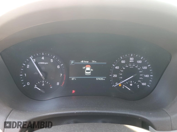 2019 Genesis G80 3.8L with VIN KMTFN4JEXKU326897, listed as a Copart auction lot 81956804 with 57,435 mi miles and Salvage Title. Bid and sale history available at DreamBid. Image 9.